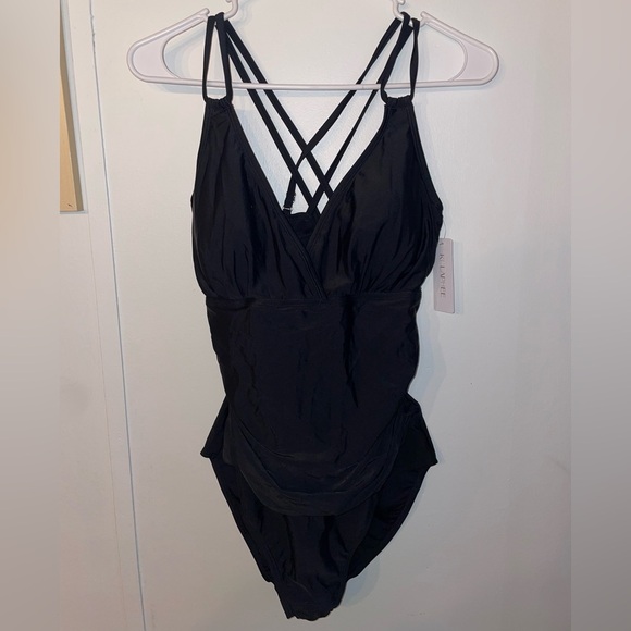 KI LAPHEE One Piece Swimsuit Tummy Control Bathing Suits Sexy Criss Cross NWT XL - Picture 6 of 10